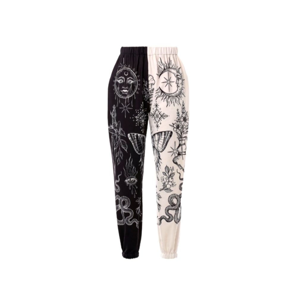 Mid-Waist Contrast Trousers/Sweats